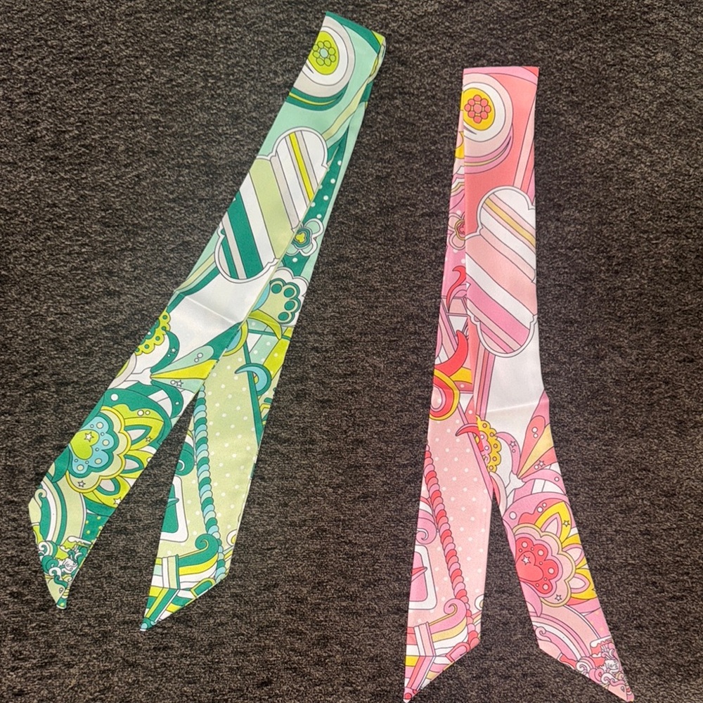 Colorful Floral and Striped Scarves